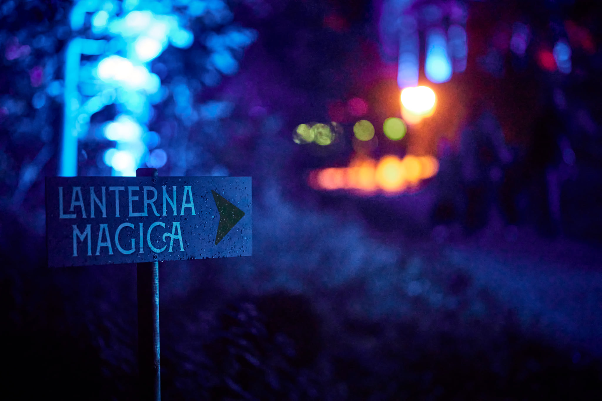 Phlippo Productions light audio sound licht Technical motion rigging Lanterna Magica forest tree lake gnome trail MB presents La Hulpe Belgium Belgie