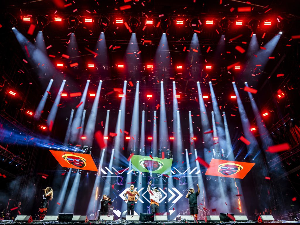 Black Eyed Peas European Summer Tour 2022 stage light screens band movecat
