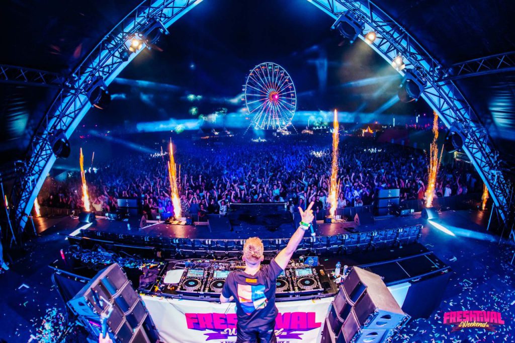 Freshtival Weekend 2023 Enschede NL view from behind the DJ Nicky Romero