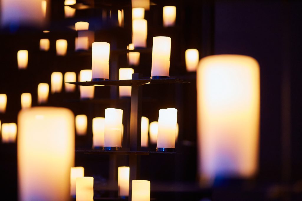 opening inauguration of Palazzo Sidera, new headquarters of Cia-Conad in Forli Italy. Boogies, individually controlled candle lights, show Dardust, Elisa Toffoli