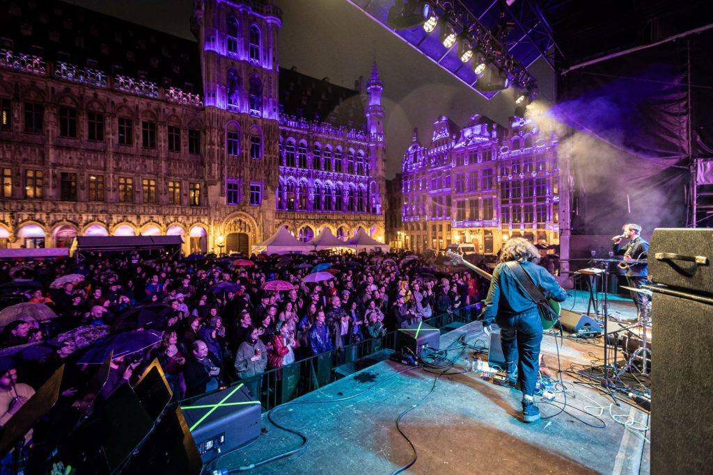 Lotto Brussels Jazz Weekend, free festival, blues light sound for 3 stages Grand Place, Bourse and St. Catherine, light and sound by Phlippo Productions, pictures by Sebastiaan Pelgrim 2024