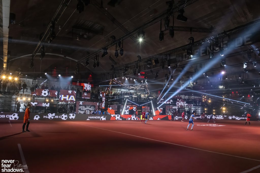 Masters of Madness Waagnatie Play4 light design by Never Fear Shadows, light and rigging Phlippo Productions, new competition football, sports, entertainment, TV