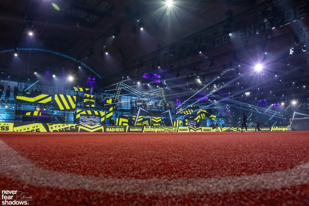 Masters of Madness Waagnatie Play4 light design by Never Fear Shadows, light and rigging Phlippo Productions, new competition football, sports, entertainment, TV
